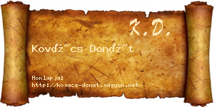 Kovács Donát névjegykártya